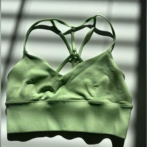 ALO Yoga Sage Green Strappy Sports Bra